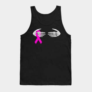 Breast Cancer Skeleton Hand Scary Halloween Tank Top